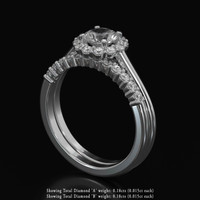 0.84 Ct. White Sapphire Ring, Platinum 950 3