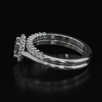 0.84 Ct. White Sapphire Ring, Platinum 950 4