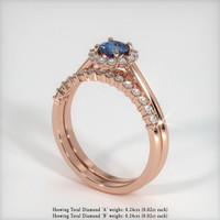 0.75 Ct. Blue Sapphire Ring, 14K Rose Gold 2