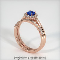 1.08 Ct. Blue Sapphire Ring, 14K Rose Gold 2