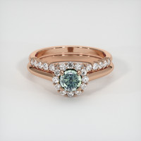 0.74 Ct. Sapphire Ring, 14K Rose Gold 1