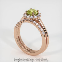 0.77 Ct. Greenish Yellow Sapphire Ring, 14K Rose Gold 2