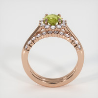 0.77 Ct. Greenish Yellow Sapphire Ring, 14K Rose Gold 3
