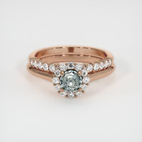 0.68 Ct. Grey Sapphire Ring, 14K Rose Gold 1