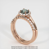 0.68 Ct. Grey Sapphire Ring, 14K Rose Gold 2
