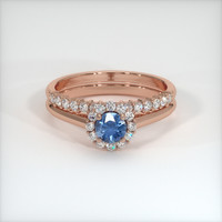 0.75 Ct. Blue Sapphire Ring, 18K Rose Gold 1