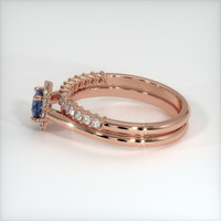 0.75 Ct. Blue Sapphire Ring, 18K Rose Gold 4