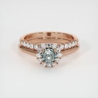 0.68 Ct. Grey Sapphire Ring, 18K Rose Gold 1