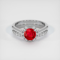 1.20 Ct. Pinkish Red Ruby Ring, 10K White Gold 1