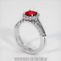 1.20 Ct. Pinkish Red Ruby Ring, 10K White Gold 2