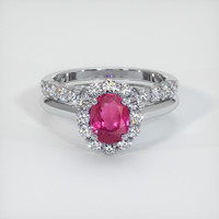 1.68 Ct. Purplish Red Ruby Ring, 10K White Gold 1