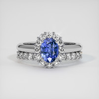 1.22 Ct. Blue Sapphire Ring, 10K White Gold 1