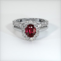 2.02 Ct. Ruby Ring, 14K White Gold 1