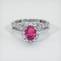 1.68 Ct. Ruby Ring, 14K White Gold 1