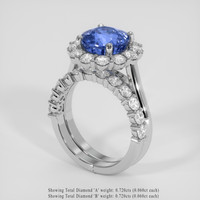 4.18 Ct. Blue Sapphire Ring, 14K White Gold 2