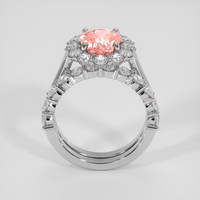 3.34 Ct. Padparadscha Sapphire Ring, 14K White Gold 3