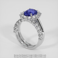 1.87 Ct. Blue Sapphire Ring, 14K White Gold 2