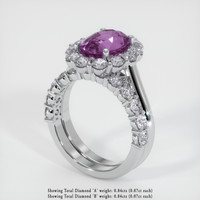 2.98 Ct. Sapphire Ring, 14K White Gold 2
