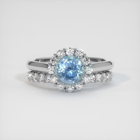 3.24 Ct. Sapphire Ring, 14K White Gold 1