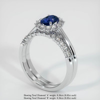 0.98 Ct. Sapphire Ring, 18K White Gold 2
