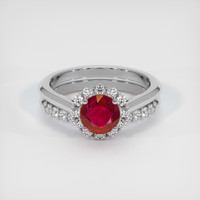 0.96 Ct. Ruby Ring, 18K White Gold 1