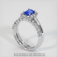 1.22 Ct. Blue Sapphire Ring, 18K White Gold 2