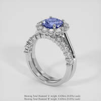 1.57 Ct. Color Change Sapphire Ring, 18K White Gold 2