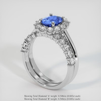 1.60 Ct. Blue Sapphire Ring, 18K White Gold 2