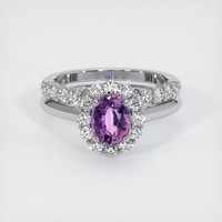 1.46 Ct. Sapphire Ring, 18K White Gold 1