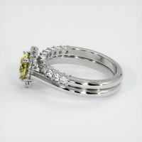 0.77 Ct. Greenish Yellow Sapphire Ring, 18K White Gold 4