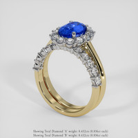 1.34 Ct. Blue Sapphire Ring, 14K White & Yellow 2