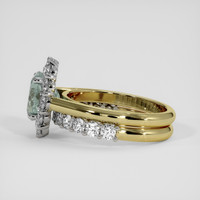 2.33 Ct. Bluish Green Sapphire Ring, 14K White & Yellow 4