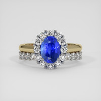 1.34 Ct. Blue Sapphire Ring, 18K White & Yellow 1