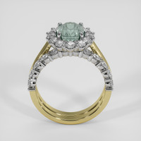 2.33 Ct. Bluish Green Sapphire Ring, 18K White & Yellow 3
