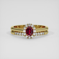 0.41 Ct. Ruby Ring, 14K Yellow Gold 1