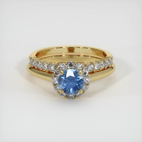 0.75 Ct. Blue Sapphire Ring, 18K Yellow Gold 1