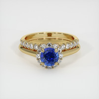 1.04 Ct. Blue Sapphire Ring, 18K Yellow Gold 1