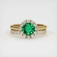 0.95 Ct. Emerald   Ring, 18K Yellow Gold 1