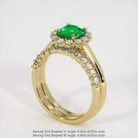 0.95 Ct. Emerald   Ring, 18K Yellow Gold 2