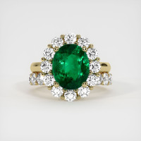 3.62 Ct. Emerald Ring, 18K Yellow Gold 1