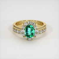 1.18 Ct. Emerald Ring, 18K Yellow Gold 1