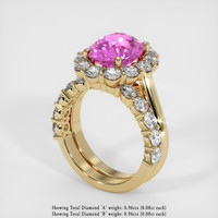 3.34 Ct. Pink Sapphire Ring, 18K Yellow Gold 2