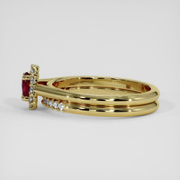 0.41 Ct. Ruby Ring, 18K Yellow Gold 4