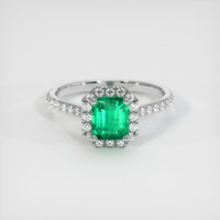 0.70 Ct. Emerald Ring, Platinum 950 1