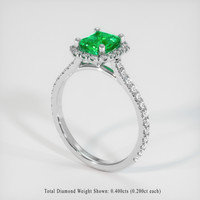 0.70 Ct. Emerald Ring, Platinum 950 2