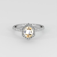 1.40 Ct. Peach Sapphire Ring, Platinum 950 1