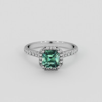 1.61 Ct. Bluish Green Sapphire Ring, Platinum 950 1