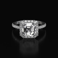 2.87 Ct. White Sapphire Ring, Platinum 950 1