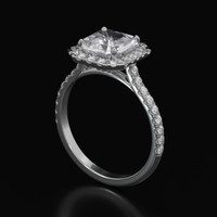 2.87 Ct. White Sapphire Ring, Platinum 950 2