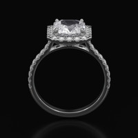 2.87 Ct. White Sapphire Ring, Platinum 950 3